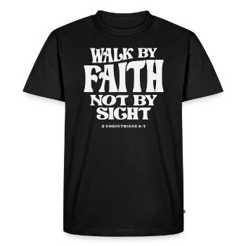 Marchez par la foi 2 Corinthiens 5:7 Citation chrétienne - T-shirt Premium bio Homme - noir - Devant - Nico (187cm)