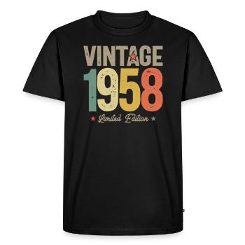 1958 66e anniversaire cadeaux 66 ans hommes femmes - T-shirt Premium bio Homme - noir - Devant - Nico (187cm)