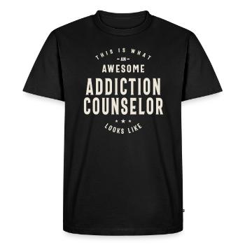 Conseiller en toxicomanie Profession - T-shirt Premium bio Homme - noir - Devant - Nico (187cm)