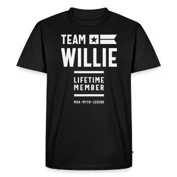 Team Willie Lifetime Member Funny Name Willie - Men's Premium Organic T-Shirt - black - Front - Nico (187cm)