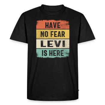 N’ayez pas peur Levi est là - T-shirt Premium bio Homme - noir - Devant - Nico (187cm)