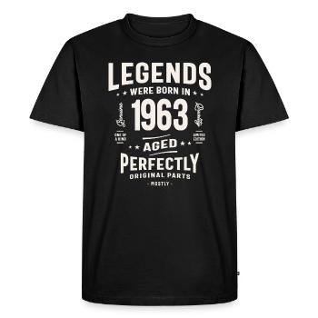 1963 61e anniversaire Cadeaux 61 ans Hommes Femmes - T-shirt Premium bio Homme - noir - Devant - Nico (187cm)