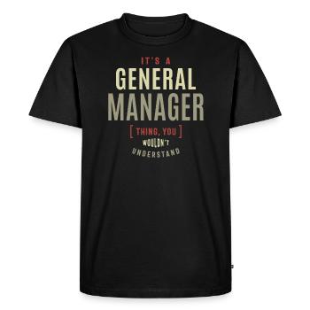 Directeur général : une chose que vous ne comprendriez pas - T-shirt Premium bio Homme - noir - Devant - Nico (187cm)