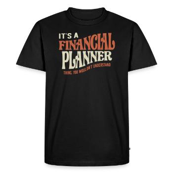 Proud Financial Planner - Men's Premium Organic T-Shirt - black - Front - Nico (187cm)