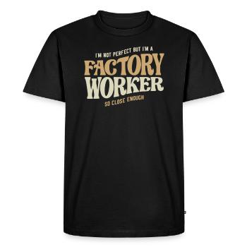 Proud Factory Worker - Men's Premium Organic T-Shirt - black - Front - Nico (187cm)