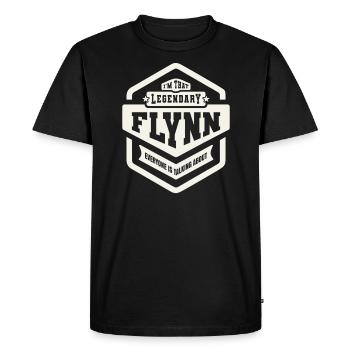 Légendaire Flynn Nom personnalisé Flynn - T-shirt Premium bio Homme - noir - Devant - Nico (187cm)