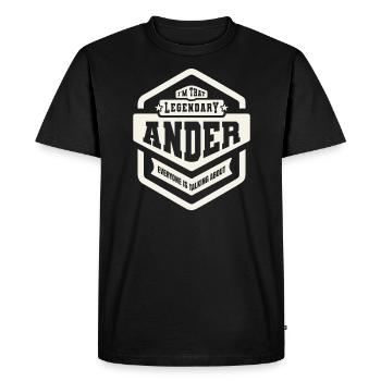 Légendaire Ander Nom personnalisé Ander - T-shirt Premium bio Homme - noir - Devant - Nico (187cm)