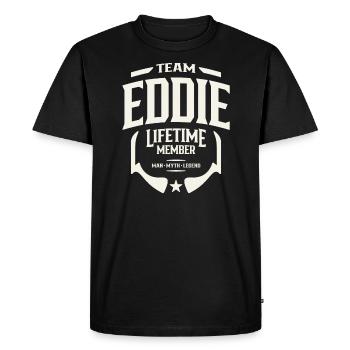 Team Eddie Lifetime Member Funny Name Eddie - Men's Premium Organic T-Shirt - black - Front - Nico (187cm)