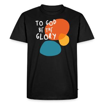 À Dieu soit la gloire - Citation chrétienne édifiante - T-shirt Premium bio Homme - noir - Devant - Nico (187cm)