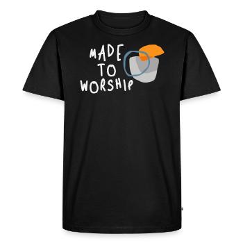 Fait pour adorer - Chrétien inspirant - T-shirt Premium bio Homme - noir - Devant - Nico (187cm)