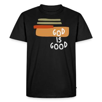 God is Good - Simple and Powerful Christian Quote - Men's Premium Organic T-Shirt - black - Front - Nico (187cm)