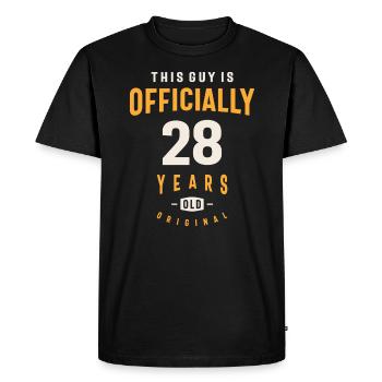 Dieser Mann ist offiziell 28 Jahre alt 28. Geburtstag - Männer Premium Bio T-Shirt - Schwarz - Vorne - Nico (187cm)