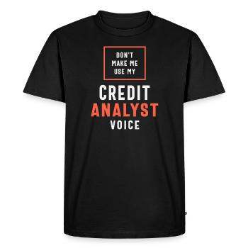 Drôle de profession Analyste de crédit d’emploi - T-shirt Premium bio Homme - noir - Devant - Nico (187cm)