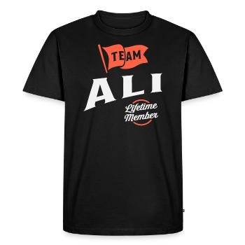 Équipe Ali Membre à vie Nom personnalisé Ali - T-shirt Premium bio Homme - noir - Devant - Nico (187cm)