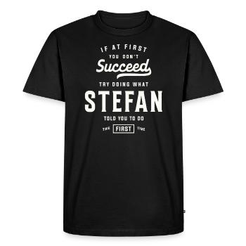 Stefan Name Nom personnalisé Stefan - T-shirt Premium bio Homme - noir - Devant - Nico (187cm)