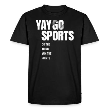Yay Go Sports - Sports drôles - T-shirt Premium bio Homme - noir - Devant - Nico (187cm)
