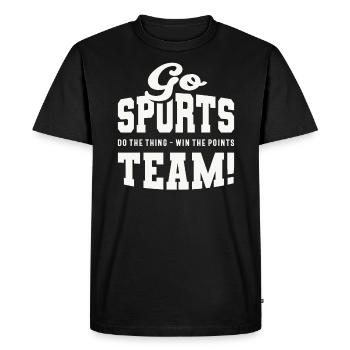 Go Sports Team ! Sports amusants - T-shirt Premium bio Homme - noir - Devant - Nico (187cm)