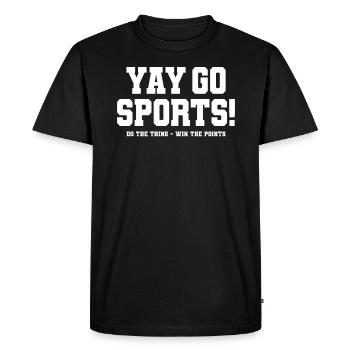 Sports amusants - Yay Go Sports - T-shirt Premium bio Homme - noir - Devant - Nico (187cm)