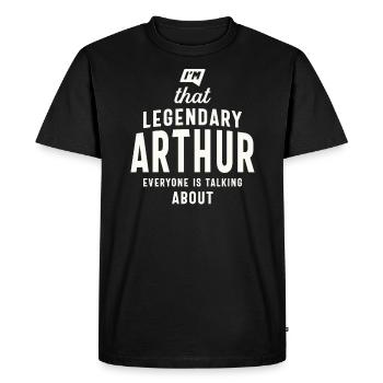 Légendaire Arthur Nom personnalisé Arthur - T-shirt Premium bio Homme - noir - Devant - Nico (187cm)