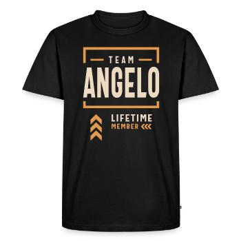 Membre à vie de l’équipe Angelo Funny Name Angelo - T-shirt Premium bio Homme - noir - Devant - Nico (187cm)