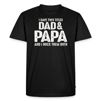 J’ai deux titres Papa et Papa - T-shirt Premium bio Homme - noir - Devant - Nico (187cm)