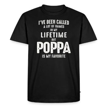 Poppa is My Favorite Name - Men's Premium Organic T-Shirt - black - Front - Nico (187cm)