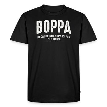 Boppa Parce que Papy est pour les vieux - T-shirt Premium bio Homme - noir - Devant - Nico (187cm)