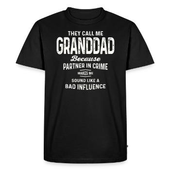 Grand-père partenaire dans le crime - Grands-parents - T-shirt Premium bio Homme - noir - Devant - Nico (187cm)