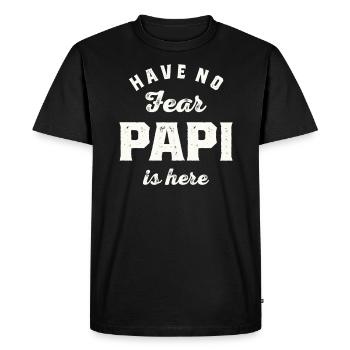 N’ayez pas peur Papi est là - Grands-parents - T-shirt Premium bio Homme - noir - Devant - Nico (187cm)