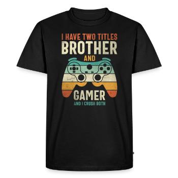 Design de joueur amusant pour les garçons, les filles et les fans de jeux - T-shirt Premium bio Homme - noir - Devant - Nico (187cm)