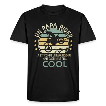 papa rider c'est cool cadeau sport papa motocross - T-shirt Premium bio Homme - noir - Devant - Nico (187cm)