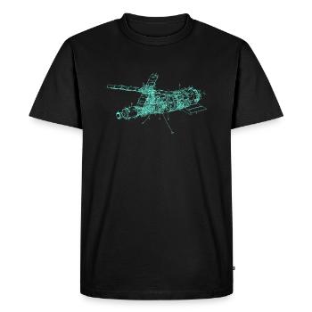 Rétro Old School Space Module Illustration - T-shirt Premium bio Homme - noir - Devant - Nico (187cm)