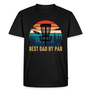 Meilleur papa par Par Disc Golf Vintage - T-shirt Premium bio Homme - noir - Devant - Nico (187cm)