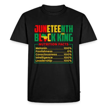 Juneteenth Black King Mélanine 100% Afrocentrique - T-shirt Premium bio Homme - noir - Devant - Nico (187cm)