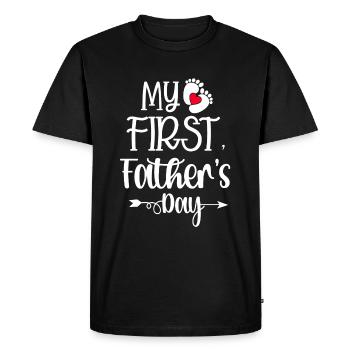 My First Fathers Day Matching - Men's Premium Organic T-Shirt - black - Front - Nico (187cm)