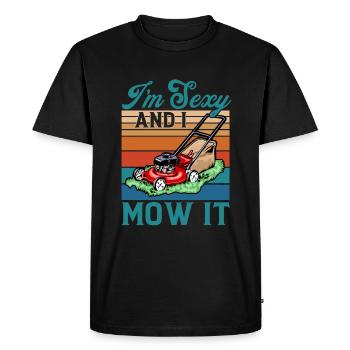 Je suis sexy et je le tonds drôle Tondeuse à gazon - T-shirt Premium bio Homme - noir - Devant - Nico (187cm)