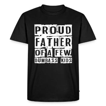 Fier père de quelques enfants Dumbass - T-shirt Premium bio Homme - noir - Devant - Nico (187cm)