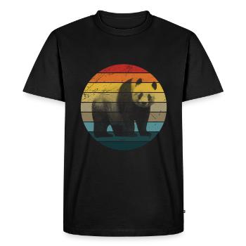 Panda Rétro | Nature et faune - T-shirt Premium bio Homme - noir - Devant - Nico (187cm)