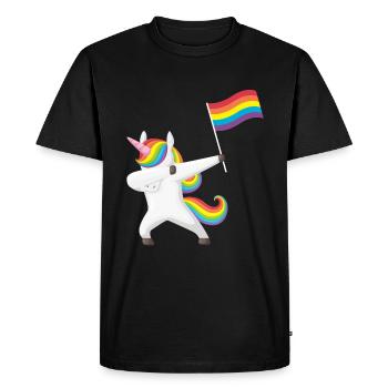 Dabbing Licorne | Fierté et divertissement - T-shirt Premium bio Homme - noir - Devant - Nico (187cm)