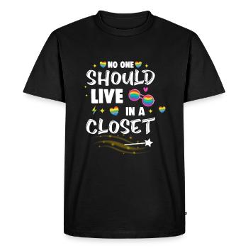 Humour LGBT | Déclaration de fierté - T-shirt Premium bio Homme - noir - Devant - Nico (187cm)