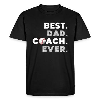 Best Dad Coach Ever Fathers Day Funny - Men's Premium Organic T-Shirt - black - Front - Nico (187cm)