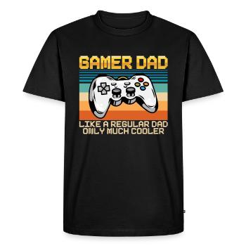Gamer Papa Vintage - T-shirt Premium bio Homme - noir - Devant - Nico (187cm)