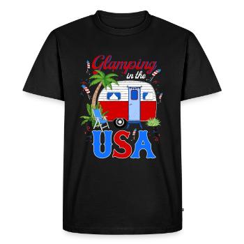 Glamping in The USA July 4th - Men's Premium Organic T-Shirt - black - Front - Nico (187cm)