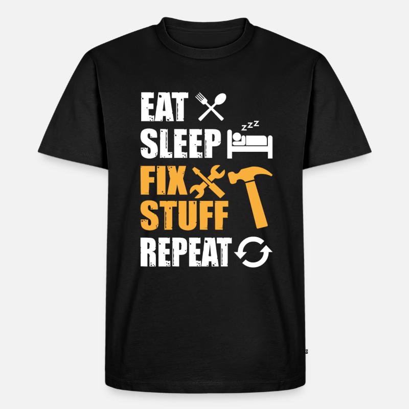 Manger Sleep Fix Stuff Répéter - T-shirt Premium bio Homme - noir