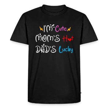 Je suis mignon Maman Hot Dad’s Lucky Baby Onesie - T-shirt Premium bio Homme - noir - Devant - Nico (187cm)