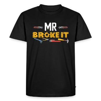 Mr Broke It Mécanicien Fête des Pères Matching - T-shirt Premium bio Homme - noir - Devant - Nico (187cm)