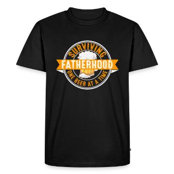 Surviving Fatherhood One Beer At A Time - Men's Premium Organic T-Shirt - black - Front - Nico (187cm)