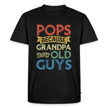 Pop parce que grand-père est pour les vieux gars - T-shirt Premium bio Homme - noir - Devant - Nico (187cm)