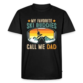 Ski Buddies Appelez-moi Papa Vintage - T-shirt Premium bio Homme - noir - Devant - Nico (187cm)