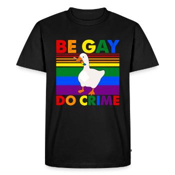 Mois de la fierté LGBTQ Be Gay Do Crime - T-shirt Premium bio Homme - noir - Devant - Nico (187cm)